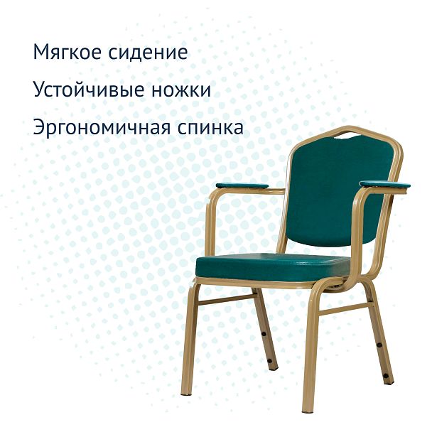 Хит 25 с подлокотниками и широким сиденьем, экокожа pegas aqua, каркас шампань - Вид 4