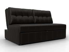 Диван прямой Лига-107 (140) Экокожа коричневый - Фото предпросмотра