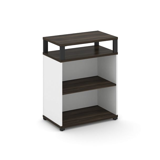 Concept Стеллаж опорный/приставной с верх. горизонтом  CN.SOPO-002 Дуб Мали/Белый Бриллиант/Металл Черный 720*420*917 - Вид 1