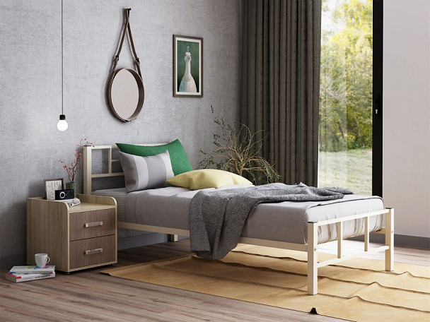 Кровать односпальная "Кадис 120" слоновая кость - Вид 1