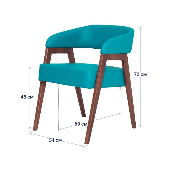 Стул Ricco, кожзам Galaxy Dark Green, ножки бук - Вид 5