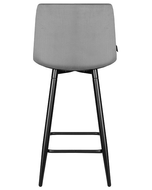 Стул полубарный DOBRIN OLIVIA (черные матовые ножки, темно-серый велюр (108-91)) - Вид 5