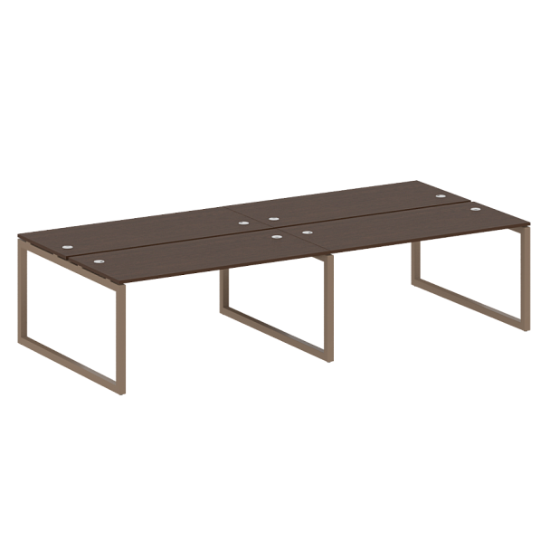 Metal System Quattro Р. ст. на 4 раб. места на О-образном м/к 50БО.СМ-4.4 Венге/Мокко металл 3200*1475*750 - Вид 1