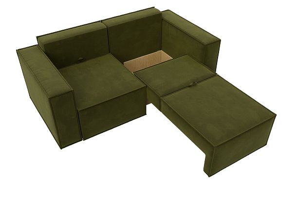 Диван прямой Куба мини Микровельвет зеленый - Вид 7