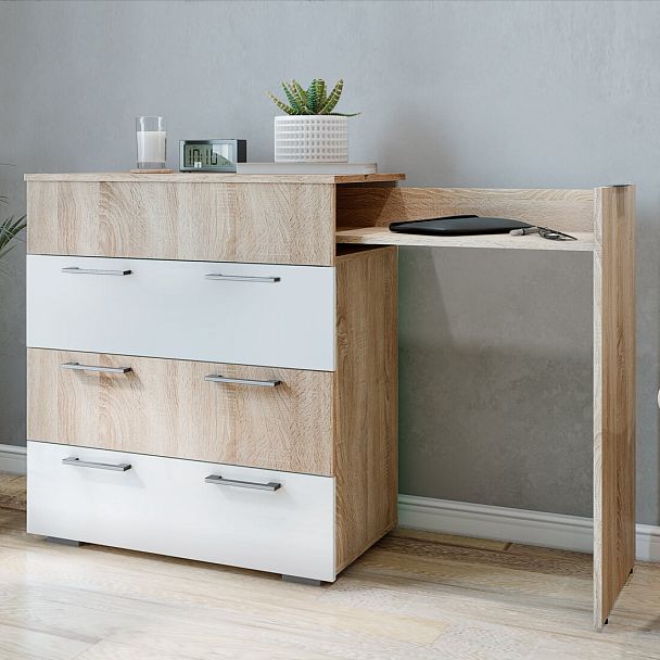 "Белладжио" Стол-комод СТ-02 (802х887х460) сонома/белый - Вид 3