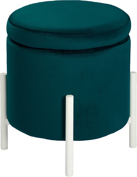 Комплект пуфов Кен с местом для хранения Изумрудный велюр Confetti izumrud/белый, 2 шт. - Вид 2