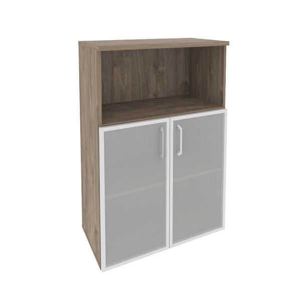 Onix Шкаф средний широкий O.ST-2.2 R Тиквуд темный 800*420*1207 - Вид 1