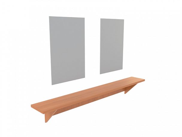 Полка для бритья с двумя зеркалами - Вид 1