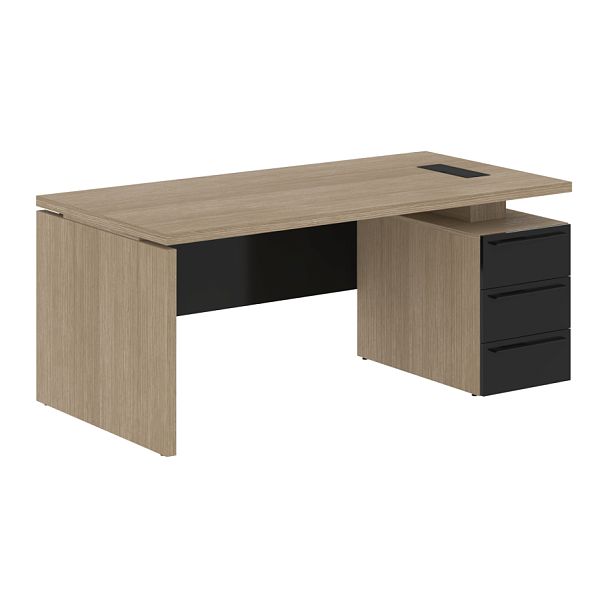 Стол письменный СП-064-25-04(R) Дуб Натуральный/Черный глянец 1800х900х750 KANON - Вид 1