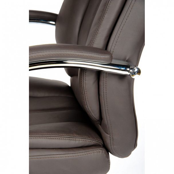 Кресло Верса / (brown) сталь + хром / темно-коричневая экокожа - Вид 10