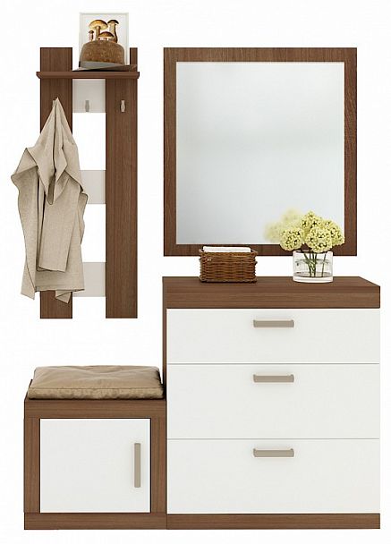 Стенка для прихожей Toivo ТОЙ-ПР 5 Белый/Шамони - Вид 1