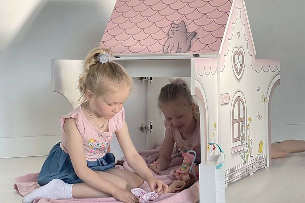 Стол Домик MK-0017.2711 белое дерево/розовый - Вид 16