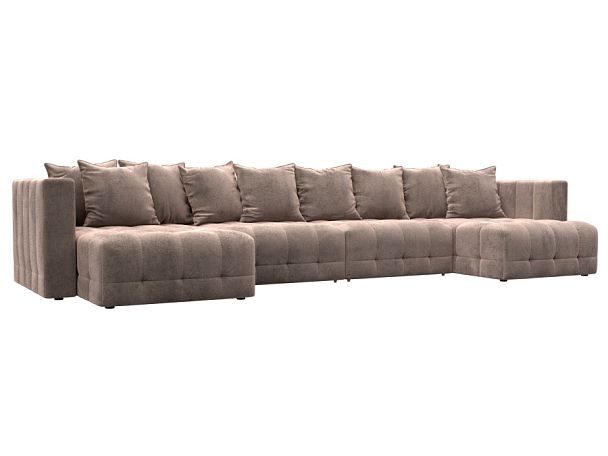 Диван П-образный Лига-052 НПБ Лонг Велюр бежевый - Вид 1