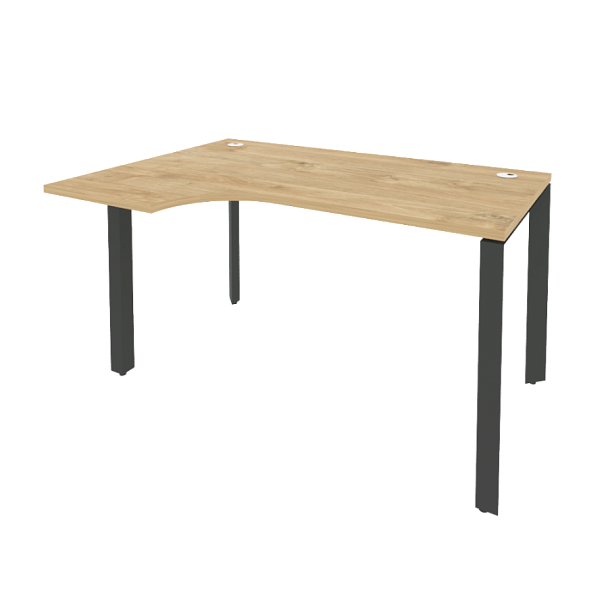 Onix Стол эргономичный левый на П-образном м/к O.MP-SA-2 (L) Тиквуд светлый/Антрацит металл 1380*980*750 (720/460) - Вид 1