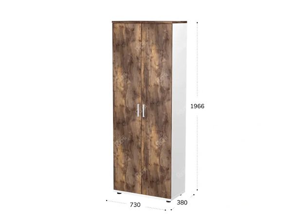 TANDEM RTD001-73U-SH Гардероб ун-й 730х380х1966 Таксония шоколадная/Белый - Вид 2