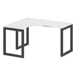 Metal System Quattro Стол криволинейный левый на О-образном м/к 50БО.СА-3 (L) Белый/Антрацит металл 1400*1200*750 - Фото предпросмотра