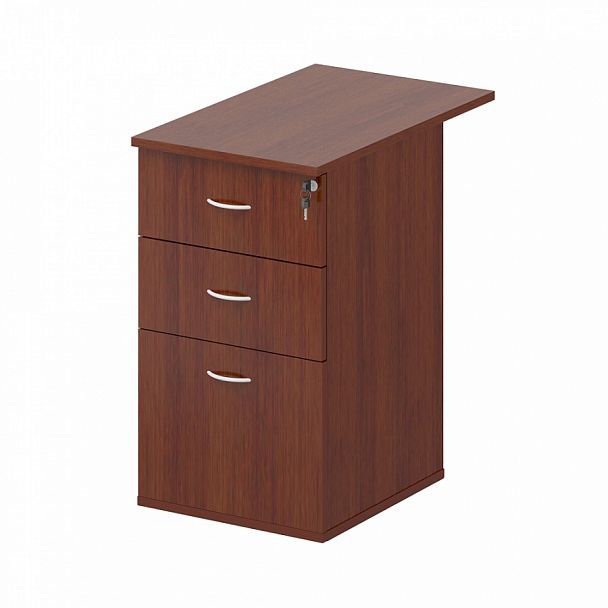 Тумба приставная, топ 25 мм, центральный замок "Логистика" ПК-ЛОГ-ТМП43Х70ЦЗ/25-В1-34 миланский орех темный - Вид 1