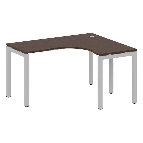 Metal System Quattro Стол криволинейный правый на П-образном м/к 50БП.СА-3 (R) Венге/Серый металл 1400*1200*750 - Вид 1