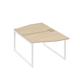 Рабочая станция каркас QUATTRO (2х120) столы Техно A4 А4 Б4 189 БП дуб скандинавский / металлокаркас белый - Фото предпросмотра