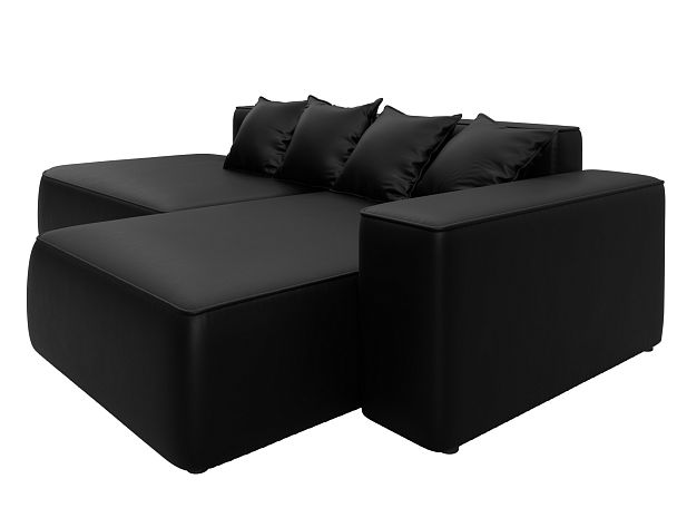 Диван угловой Лига-065 угол правый Экокожа черный - Вид 3