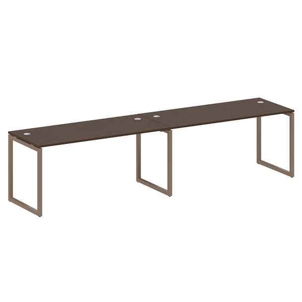 Metal System Quattro Р. ст. на 2 раб. места на О-образном м/к 40БО.СМ-2.4 Венге/Мокко металл 3200*720*750 - Вид 1