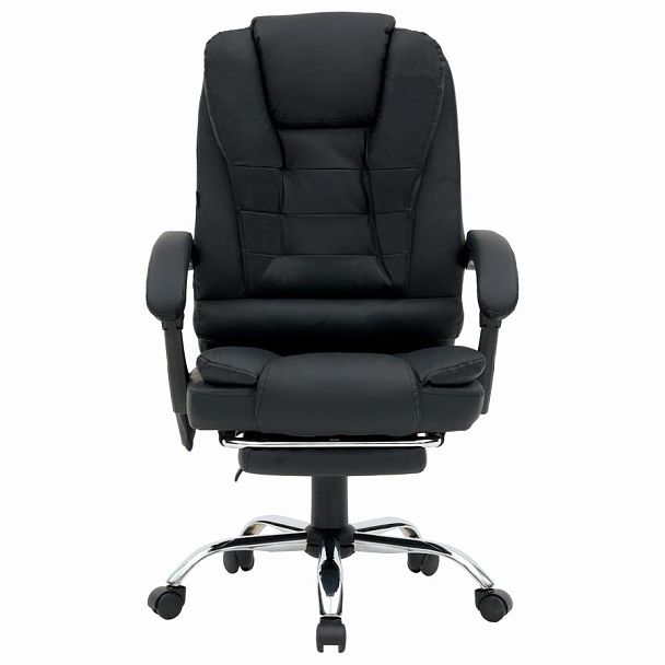 Кресло офисное CROMEX "Lounge MS-007", подножка, 6 массажных модулей, экокожа, черное, 532960 - Вид 7