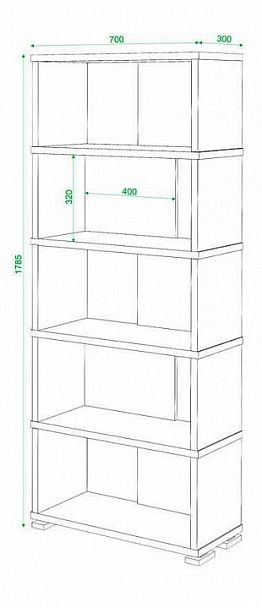 Стеллаж книжный Домино СБ-10_5 Венге - Вид 3