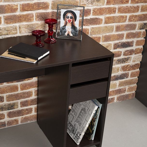 Стол письменный/компьютерный BRABIX "Scandi CD-017", 900х450х750 мм, 2 ящика, венге, 641896, ЦБ013706-3 - Вид 11