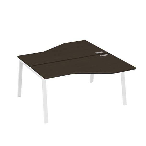 Рабочая станция каркас TRE столы (2х160) эргономичные Техно A4 А4 Б3 188  БП венге / металлокаркас белый - Вид 1