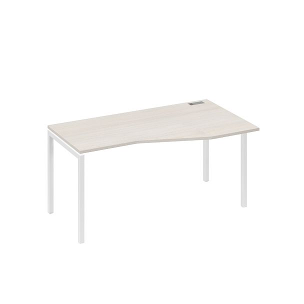 Стол эргономичный правый "Техно" на металлокаркасе DUE A4 А4 Б2 066 БП дуб / металлокаркас белый - Вид 1