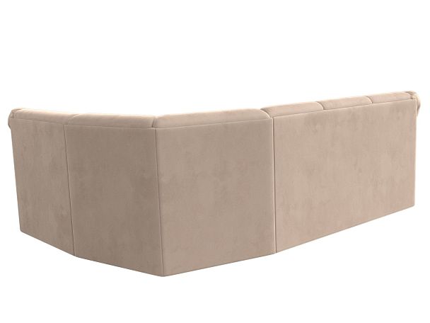 Диван угловой Карнелла правый (полностью велюр бежевый) - Вид 6