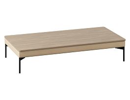 Столик Everprof Gamma двухместный угловой Экокожа Бежевый ЛДСП Светлый Дуб - Фото предпросмотра