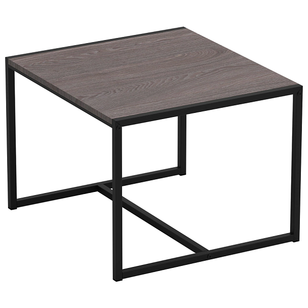 Стол журнальный "Систа", 640х590х460 мм, ЛОФТ, металл/ЛДСП ясень шимо темный - Вид 2