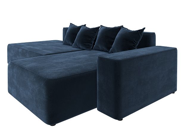 Диван угловой Лига-079 угол правый Велюр синий - Вид 3