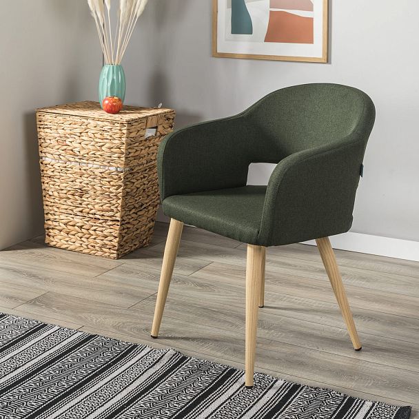 Кресло Oscar тёмно-зеленый/нат.дуб - Вид 10