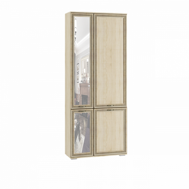"Ливорно" Шкаф комбинированный с зеркалом ЛШ-9 дуб сонома - Вид 1