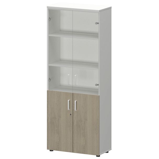 Шкаф СМШ-58ДС Тип1 Белый/Кронберг 792x380x1990 Смарт - Вид 1