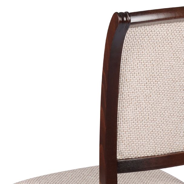 Стул деревянный с мягким сиденьем Арктос Темный орех/Кремовая рогожка - Вид 10