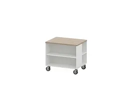 БЕРЛИН / BERLIN Тумба для копира на роликовых опорах 800х600х640 Шорвуд/Белый - Фото предпросмотра