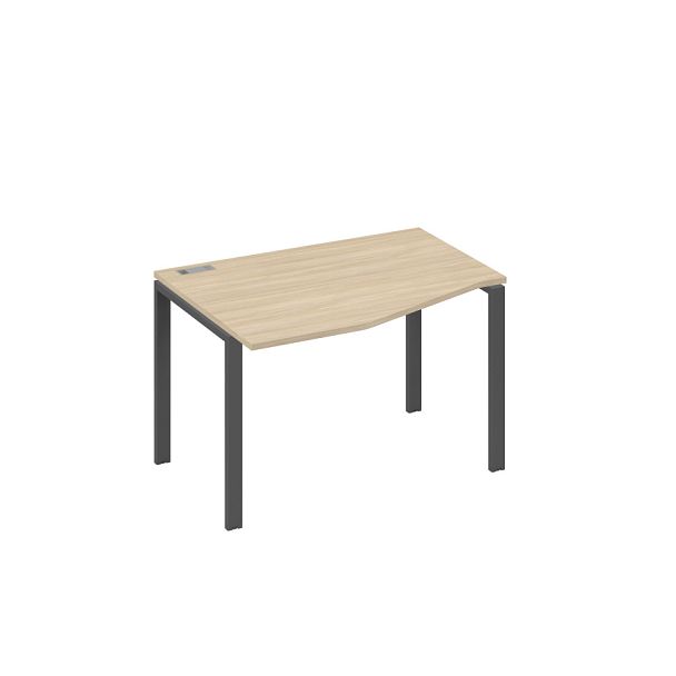 Стол эргономичный левый "Техно" на металлокаркасе UNO A4 А4 Б1 061 БП дуб скандинавский / металлокаркас антрацит - Вид 1