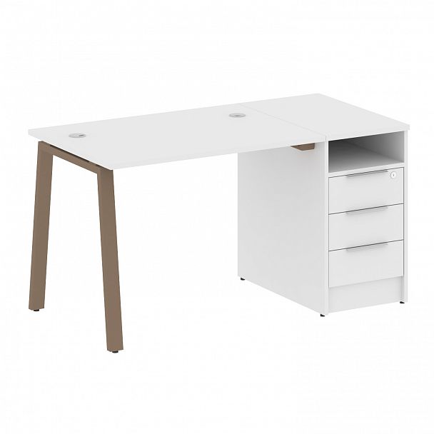 Рабочая станция "Metal System" БА.РС-СТП -1.1 белый/мокко - Вид 1