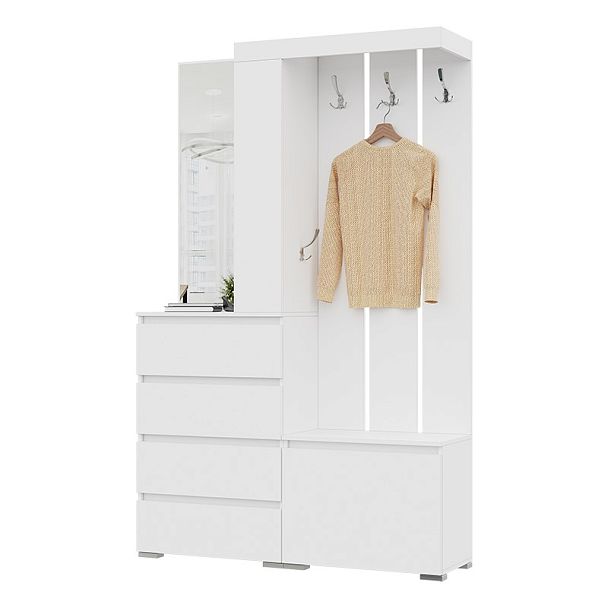 Хелен ПР-01 (Хельга) прихожая белый/белый - Вид 1