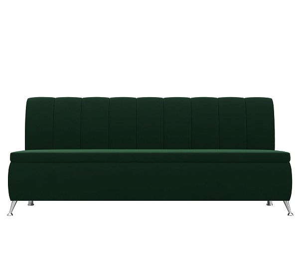 Кухонный прямой диван Кантри (полностью велюр зеленый) - Вид 2