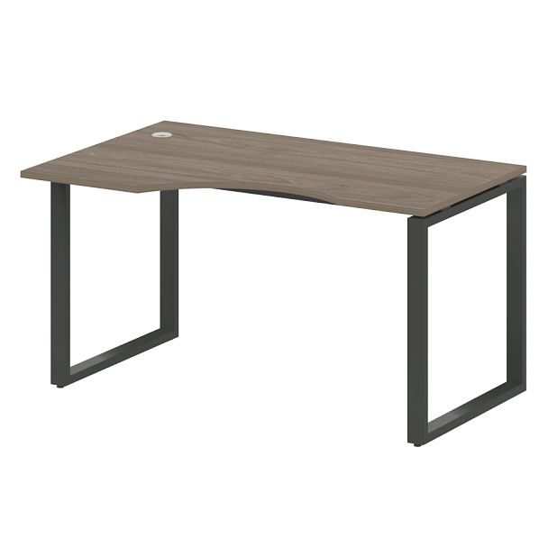 Metal System Стол криволинейный левый на О-образном м/к БО.СА-2 (L) Вяз/Антрацит металл 1400*900*750 - Вид 1