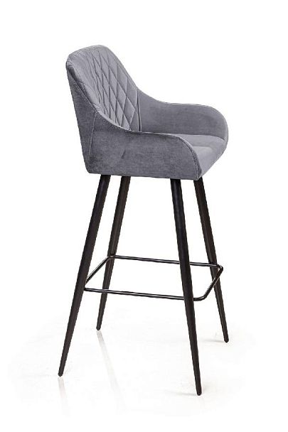 Стул барный Robert, бархат светло-серый 26 - Вид 3