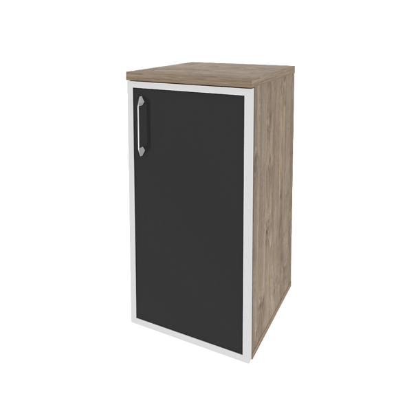 Onix Шкаф низкий узкий правый O.SU-3.2 R (R) black Тиквуд темный/Стекло black 400*420*823 - Вид 1