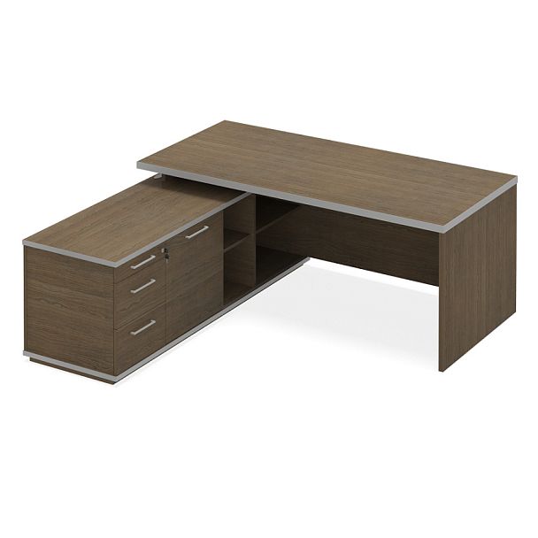 Стол руководителя "Сенатор"  ПК-СЕ-СТ190Х190Л/Д-В3-299 дуб шамони - Вид 1