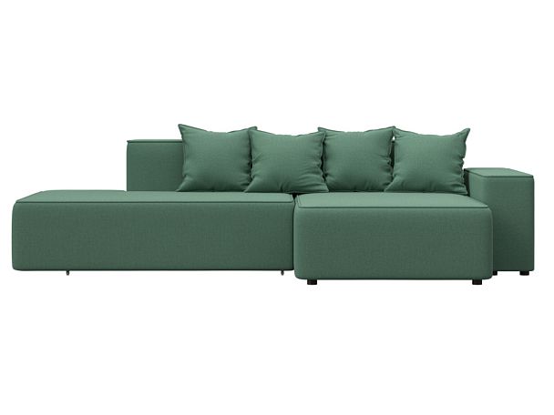 Диван угловой Лига-079 угол правый Рогожка зеленый - Вид 1