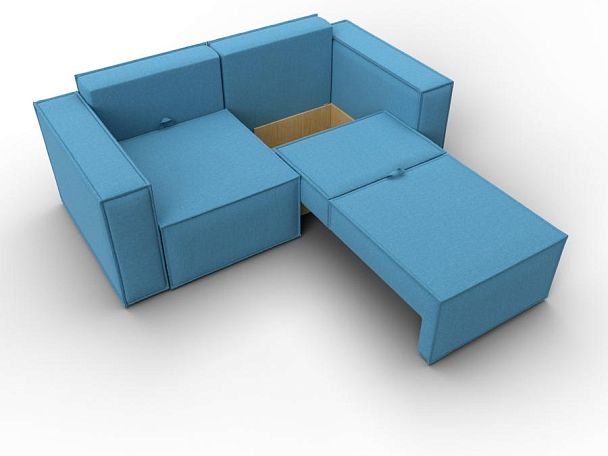 Диван прямой Куба мини Рогожка голубой - Вид 7