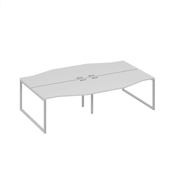 Рабочая станция столы Техно на металлокаркасе DUE (4х140) A4 А4 Б2 190-2 БП серый / металлокаркас серый - Вид 1